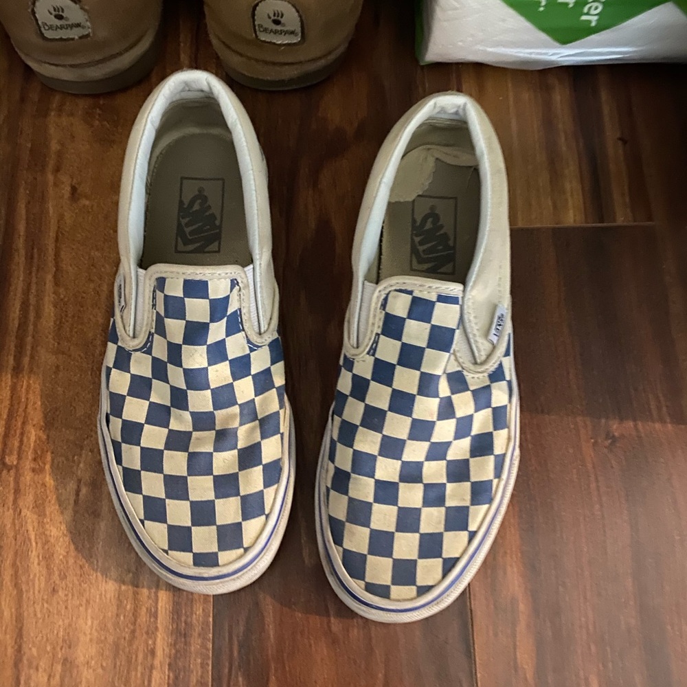 Blue checker board vans